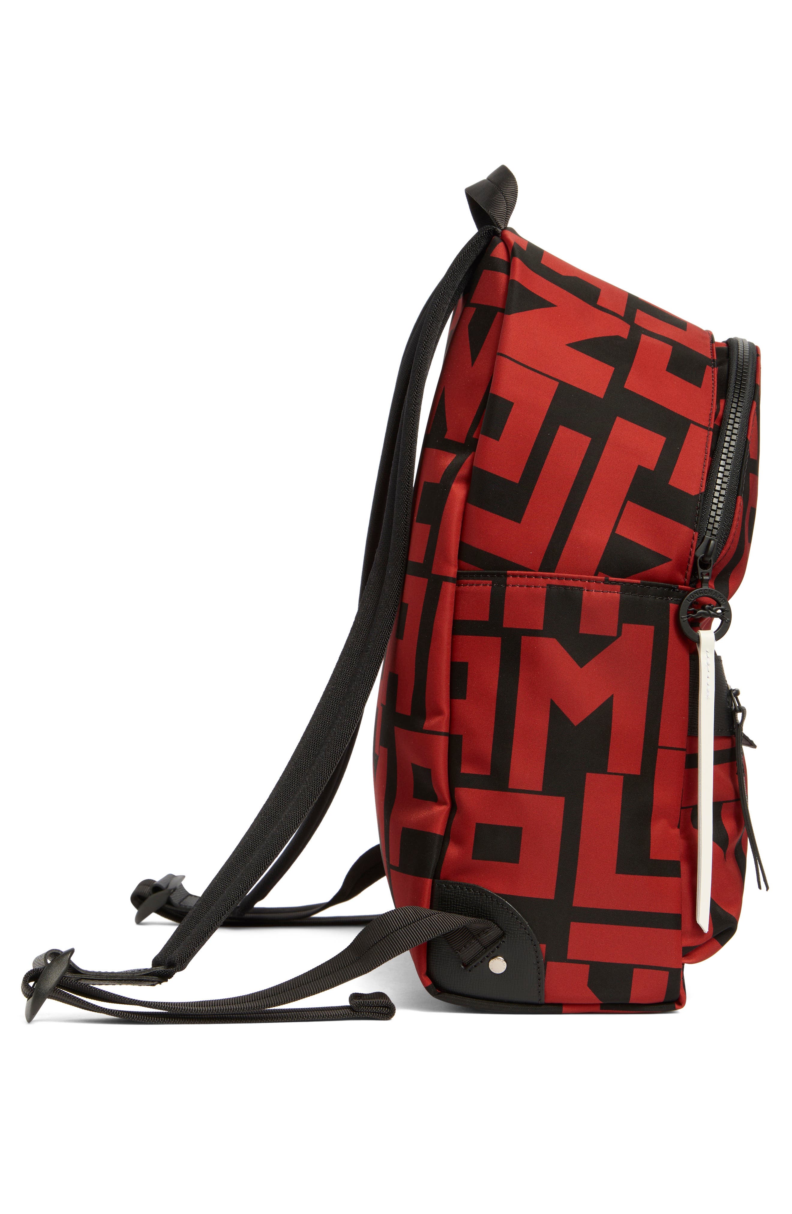 Longchamp Le Pliage Medium Backpack, Alternate, color, Black/ Brick