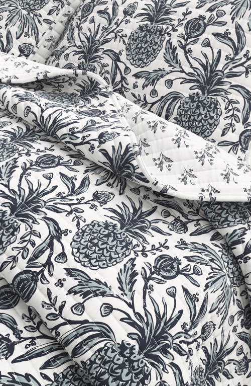 Woven & Weft Coastal Print Cotton Quilt & Sham Set In Off White/navy