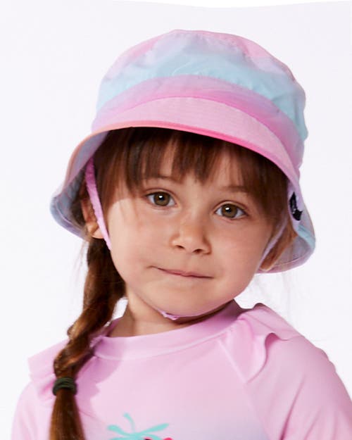 Deux Par Deux Baby Girl's Printed Beach Sun Hat Pink, Orange, And Turquoise In Pink, Orange, And Turquoise
