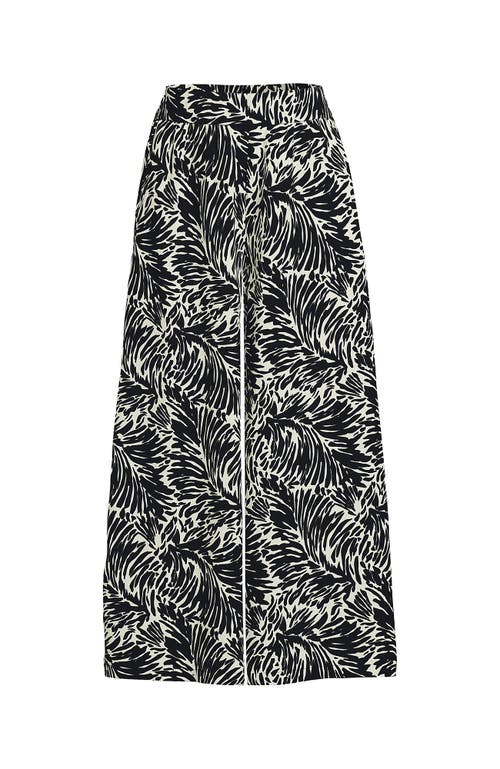 LANDS' END LANDS' END CREASELESS HIGH RISE PALAZZO CROP PANTS 