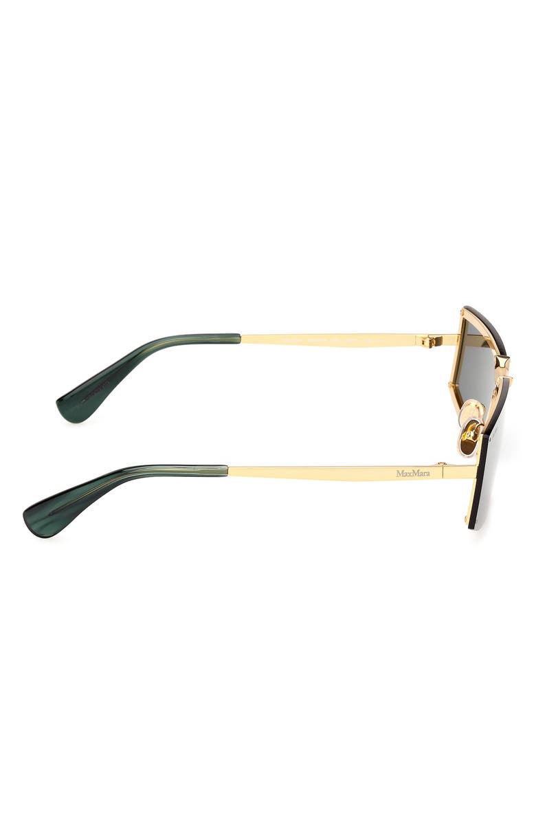 Max Mara 68mm Oversize Rectangular Sunglasses, Alternate, color, Gold/ Strpd Emerald / Emerald