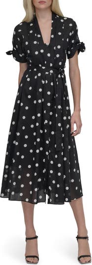 Pleated Fit & Flare Midi Dress