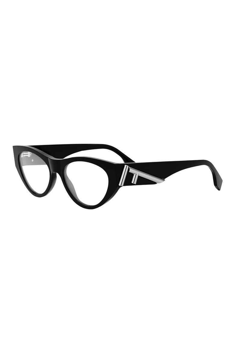 First 52mm Cat Eye Optical Glasses, Alternate, color, SHINY BLACK