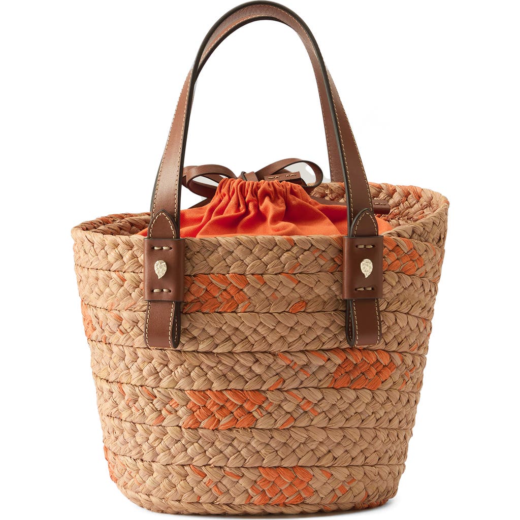 Helen Kaminski Palmas Basket Woven Raffia Tote Bag In Nougat/sunset