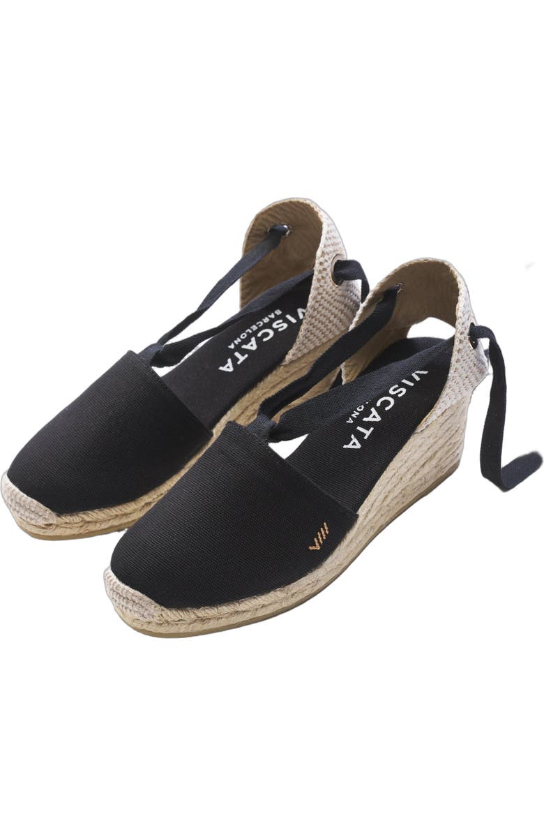 VISCATA Escala Canvas Espadrille Wedges, Alternate, color, Black