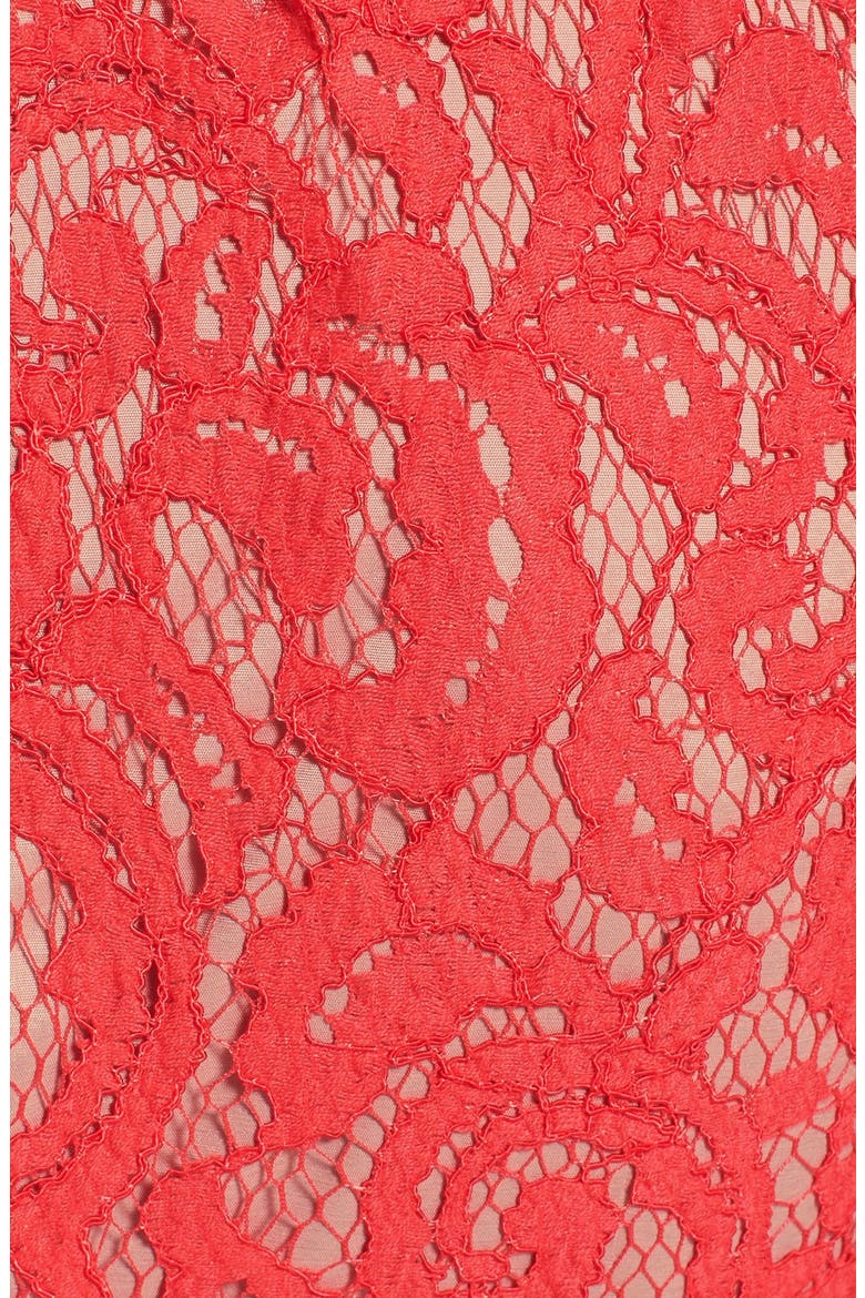 Scalloped Lace Dress, Alternate, color, CAYENNE