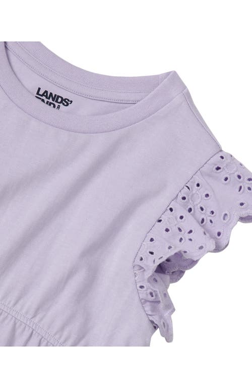LANDS' END LANDS' END GIRLS FLUTTER SLEEVE TIERED PEASANT TOP