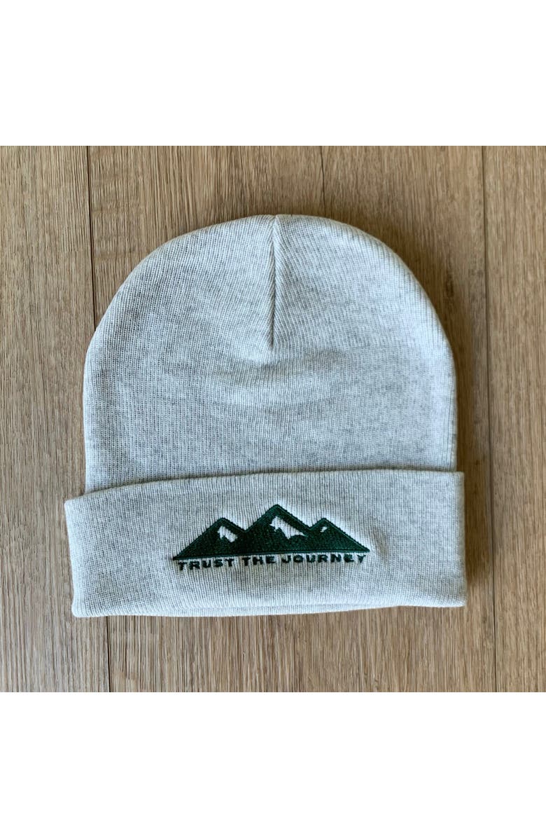 Conscious Ink Trust The Journey Manifest Beanie, Main, color, White Heather