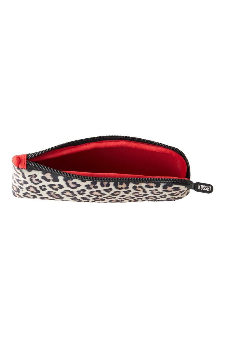 Cosmetics Pencil Case, Alternate, color, Leopard/Red