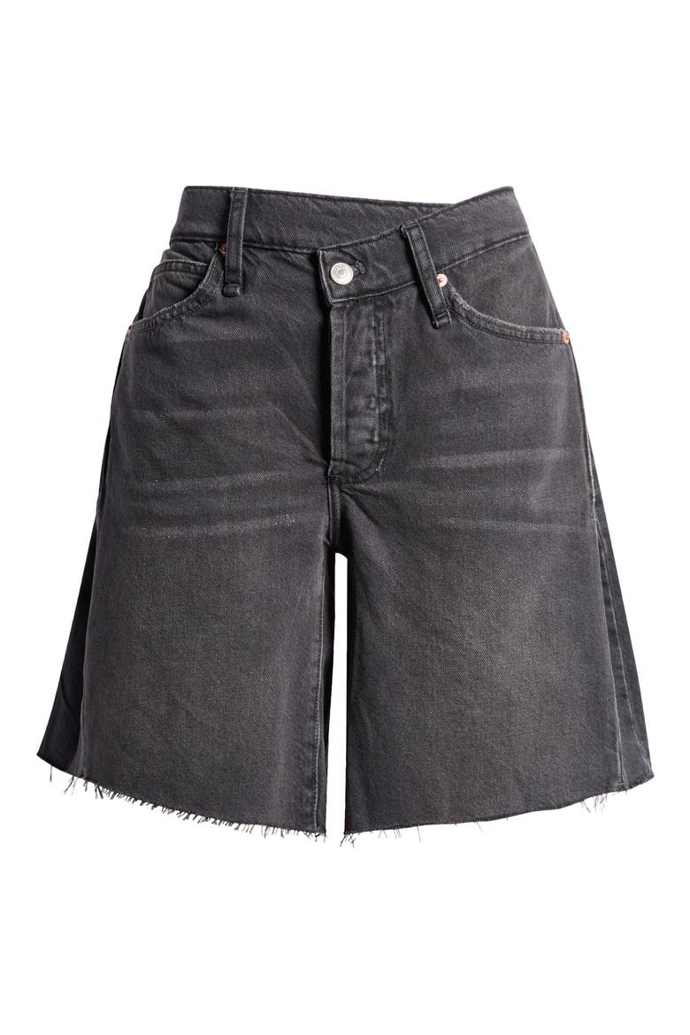 Boomerang Long Denim Shorts, Alternate, color, NIGHTSHIFT