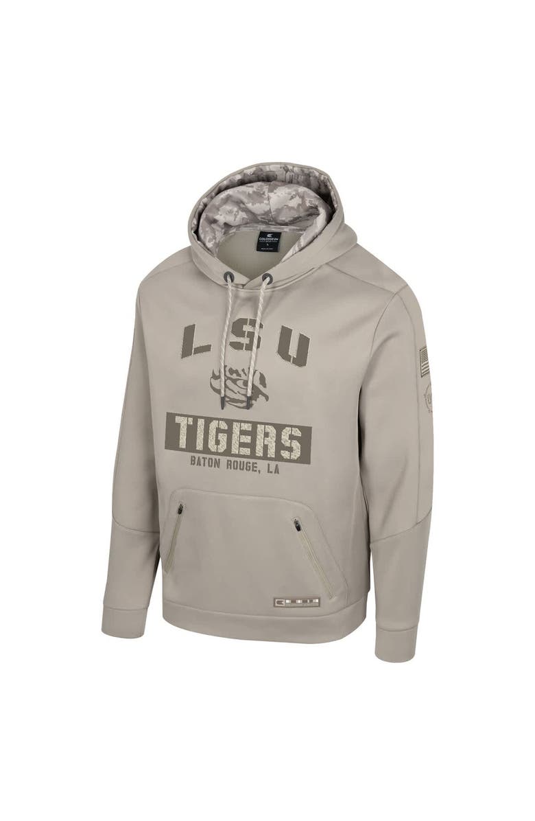 COLOSSEUM Men's Colosseum Oatmeal LSU Tigers Big & Tall Operation Hat Trick Battalion Hoodie Sweatshirt, Alternate, color, Oatmeal