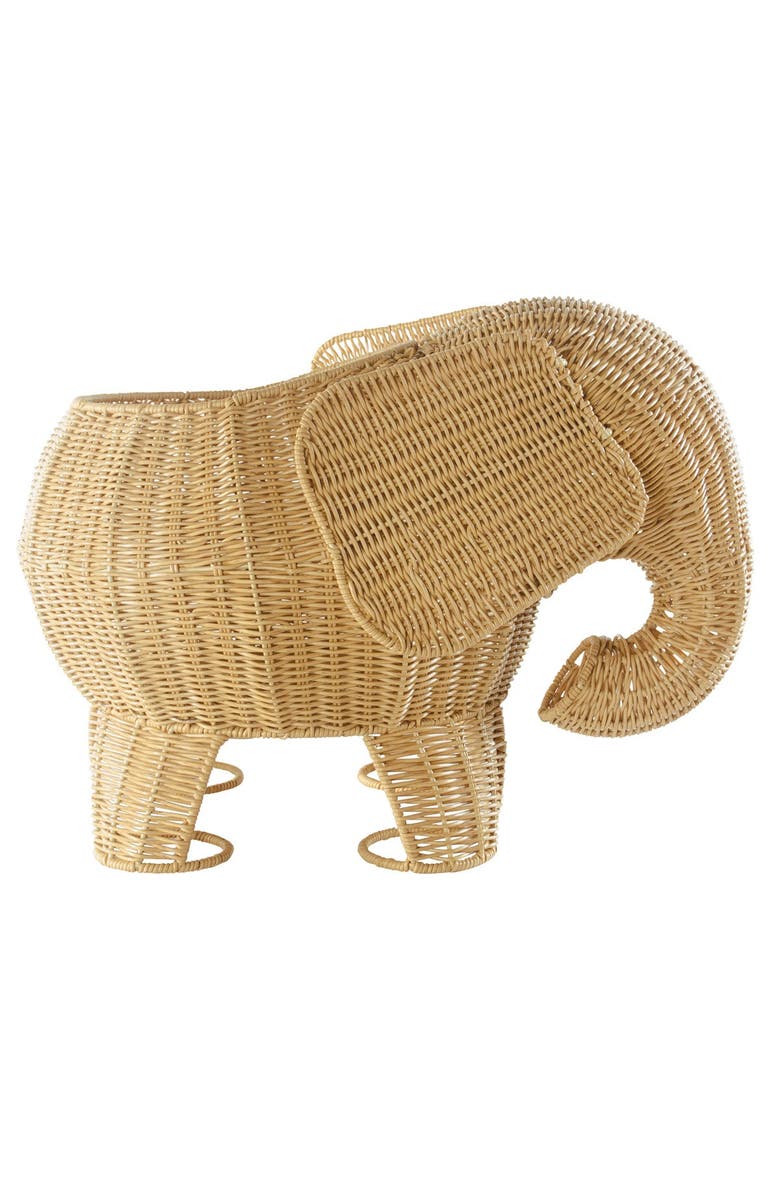 Kaplan Early Learning Company Elephant Washable Wicker Floor Basket, Alternate, color, Brown