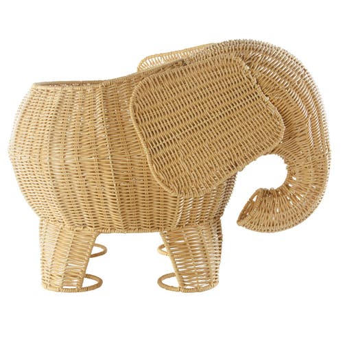 Kaplan Early Learning Company Elephant Washable Wicker Floor Basket In Brown