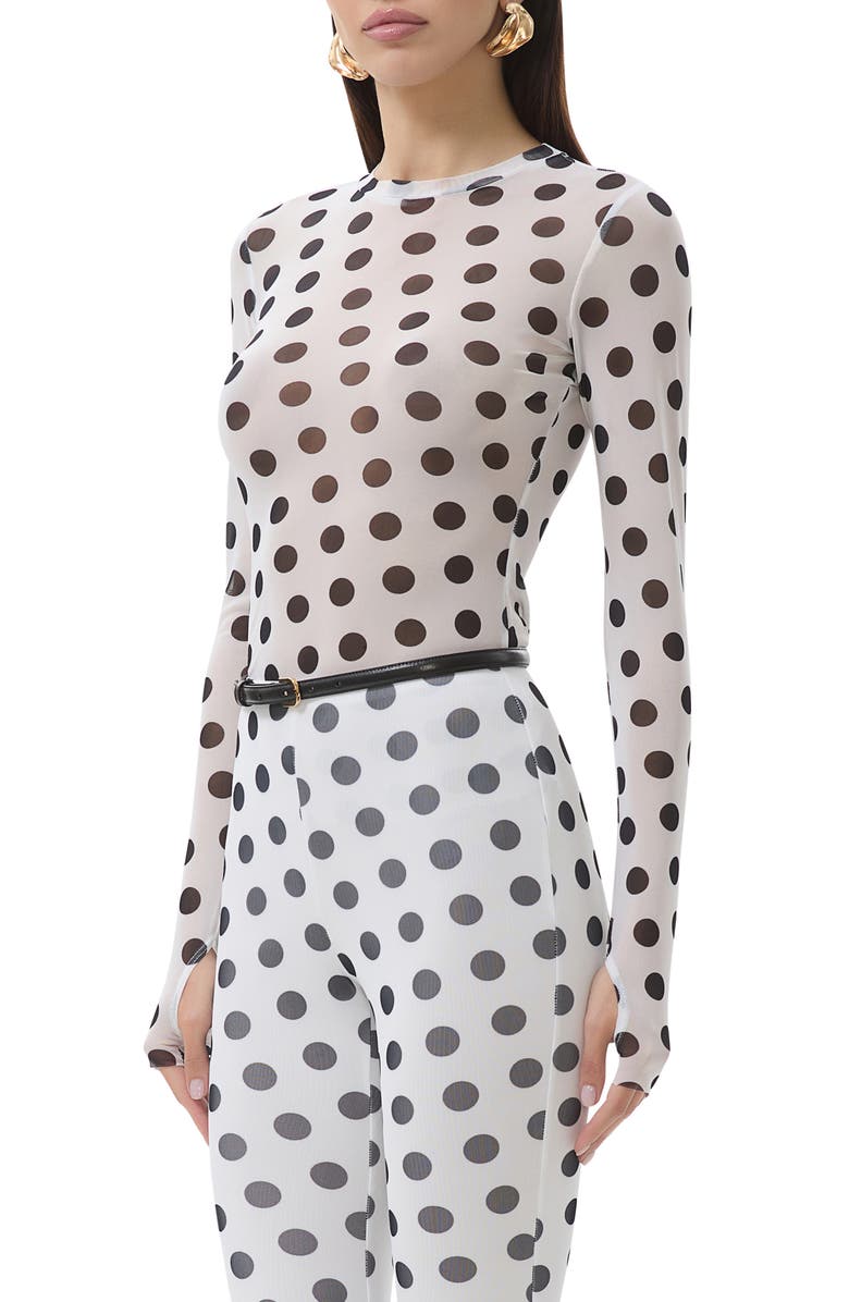 AFRM Kaylee Printed Long Sleeve Mesh Top, Alternate, color, 