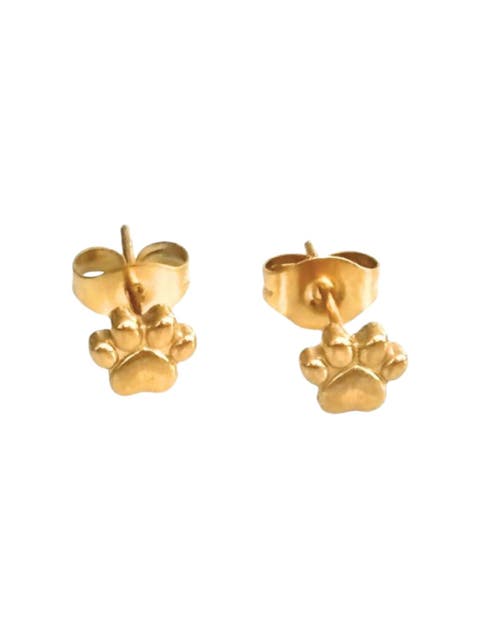 Pawfect Mini Paw Print Stud Earrings