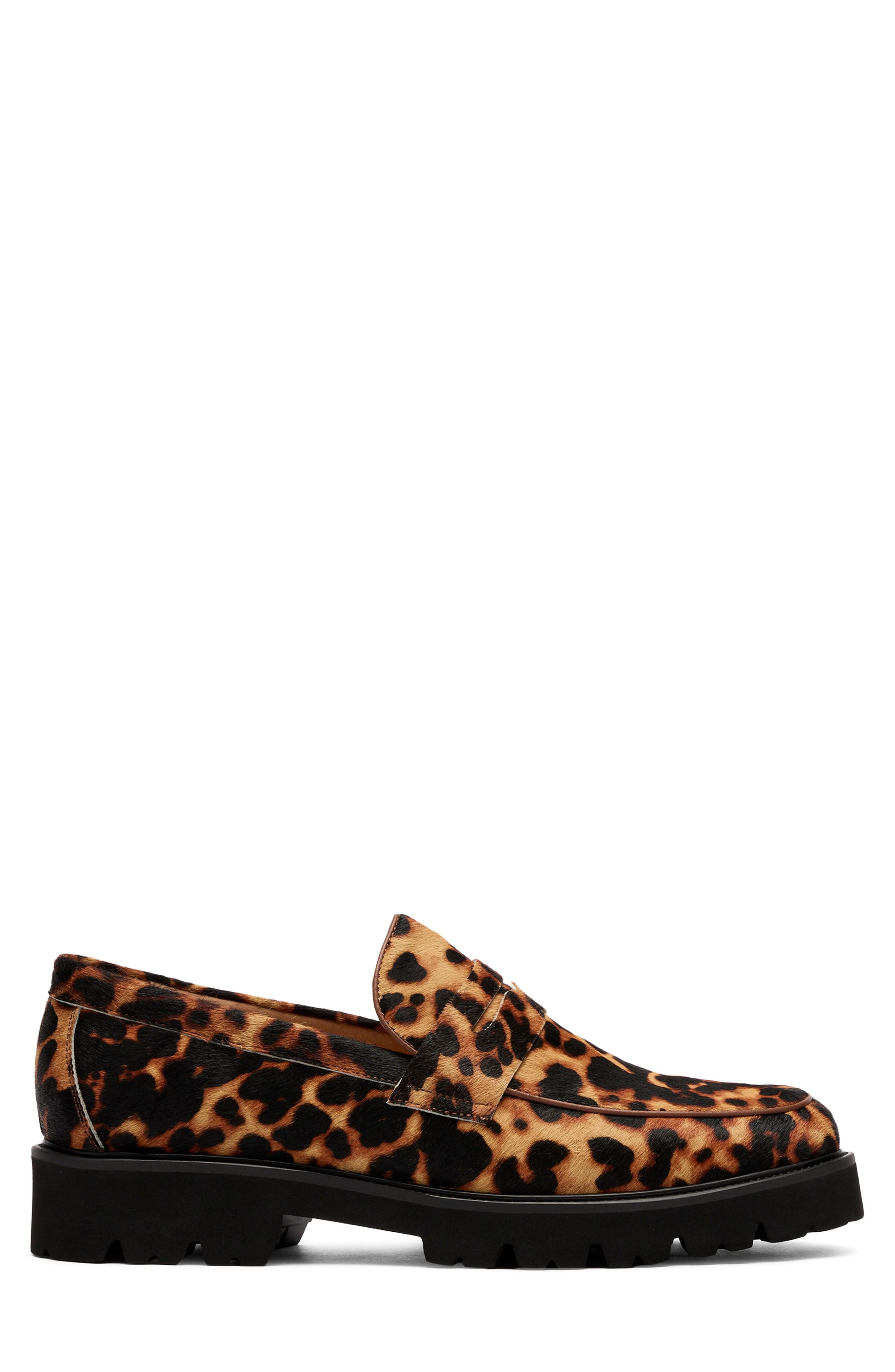 Adler Lug Sole Penny Loafer, Alternate, color, LEOPARD