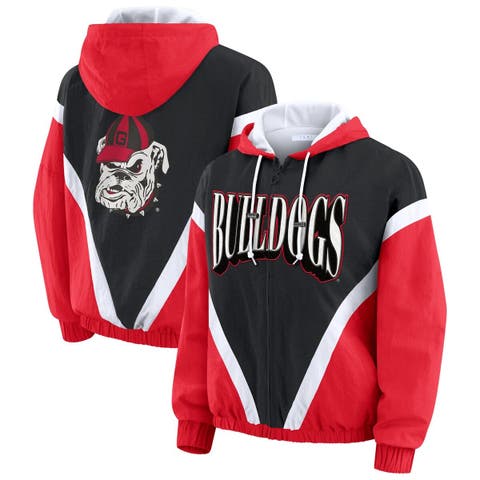 Women's WEAR by Erin Andrews Red/Black Georgia Bulldogs Colorblock Full-Zip Hoodie Windbreaker Jacket
