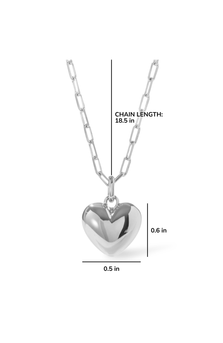 Ana Luisa Puffed Heart Necklace - Lev, Alternate, color, Silver