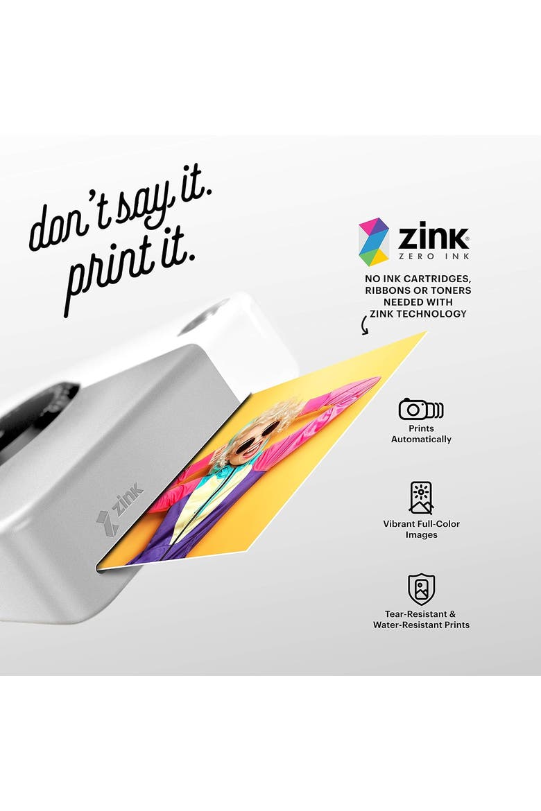Printomatic Bundle + Pink Case & 20 Zink, Alternate, color, Grey