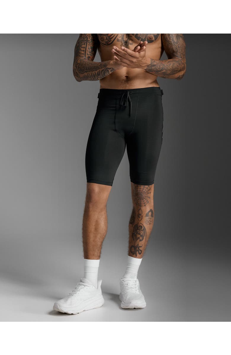 2XU Aero Mesh Compression Shorts, Alternate, color, Black/Silver Reflective