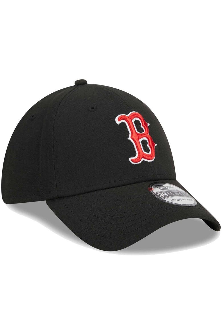 Men's New Era Black Boston Red Sox Logo 39THIRTY Flex Hat, Alternate, color, Black