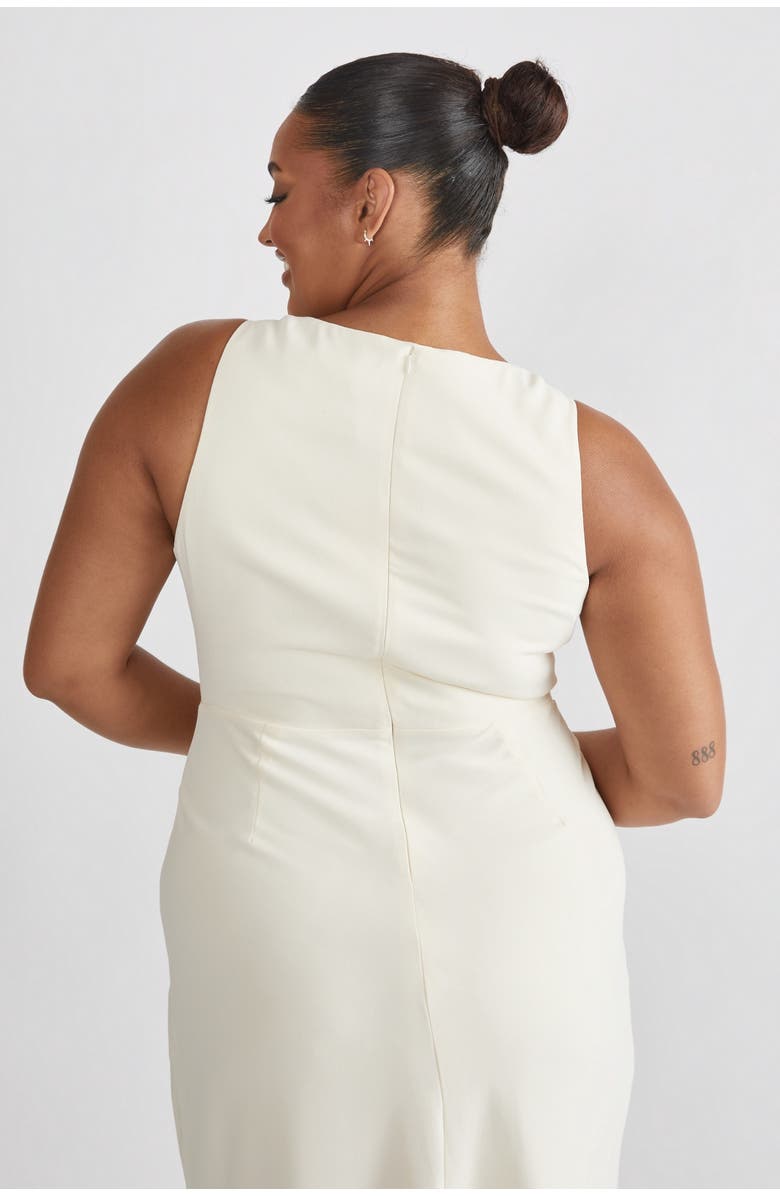 Six Stories Cowl Front Crepe Bridesmaid Dress, Alternate, color, Almond