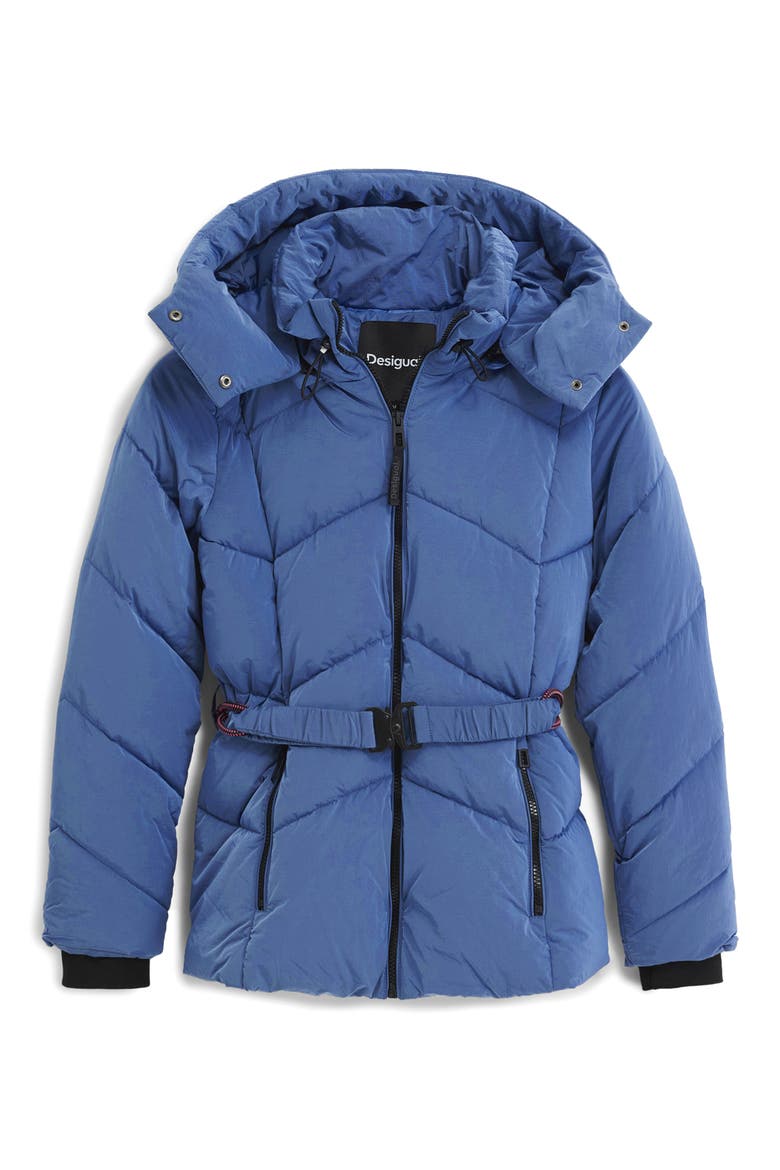 Quilted Puffer Coat with Removable Hood, Alternate, color, LIGHT BLUE