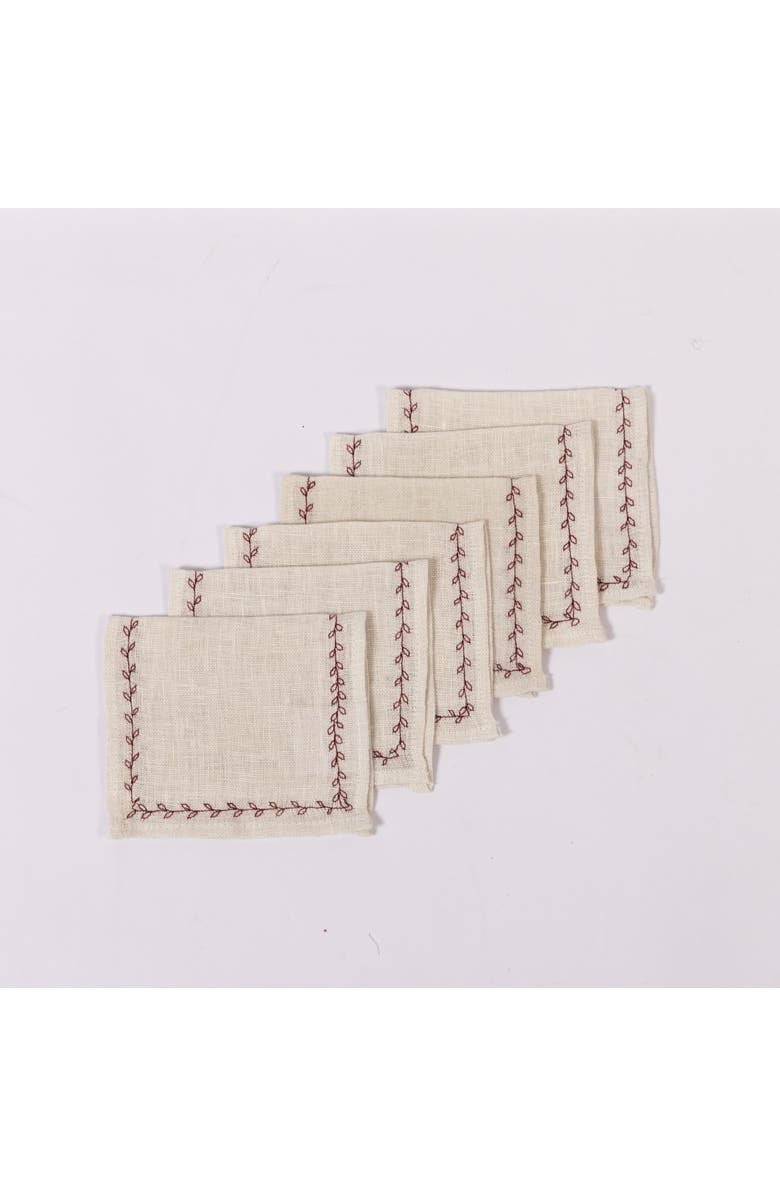 MAJKA Holiday Vine Cocktail Napkins, Main, color, Beige