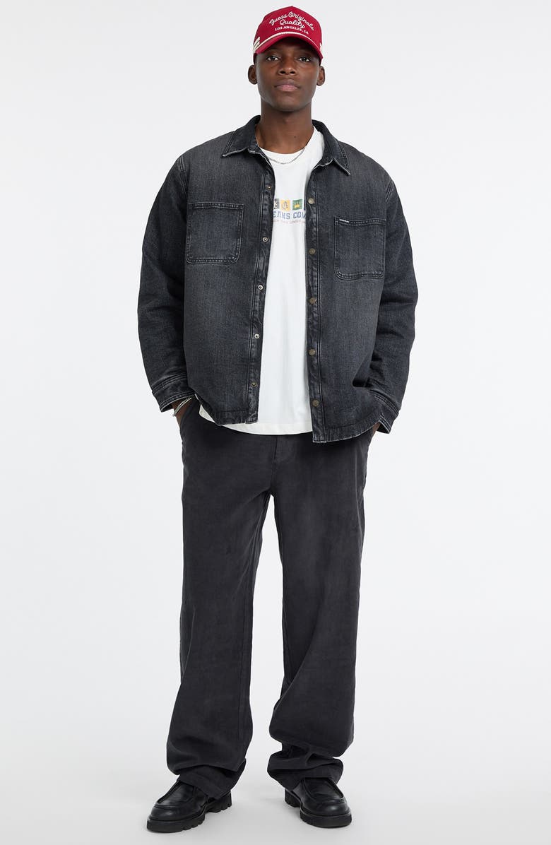 GUESS JEANS Cotton Denim Snap-Up Overshirt, Alternate, color, 