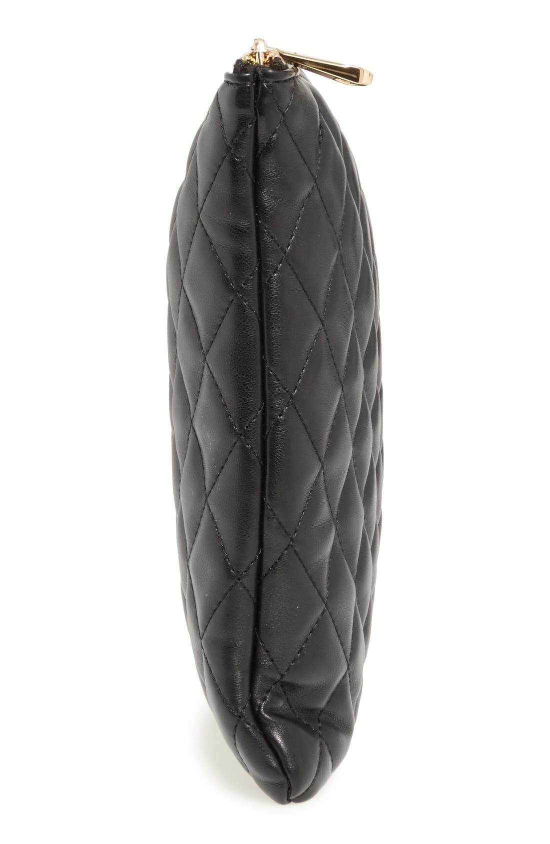 'Modern' Quilted Oversize Clutch, Alternate, color, BLACK