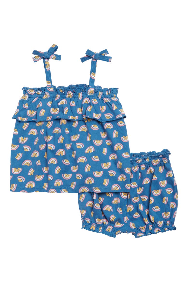 Ruffle Tank Top & Bloomers Set, Main, color, BLUE VALLARTA RAINBOW FLIPS