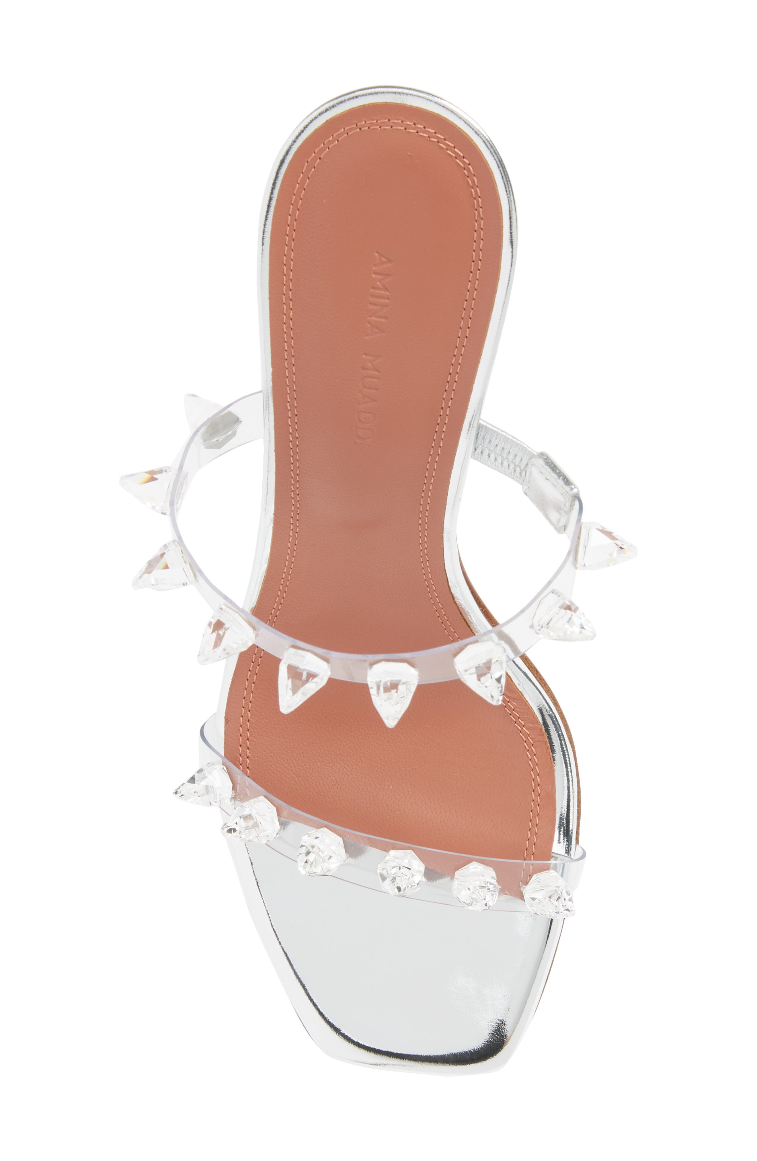 Amina Muaddi Julia Jewel Clear Sandal, Alternate, color, 