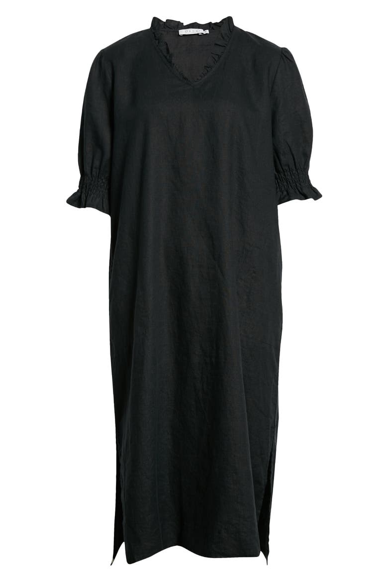 Nydela Linen Shift Dress, Alternate, color, BLACK