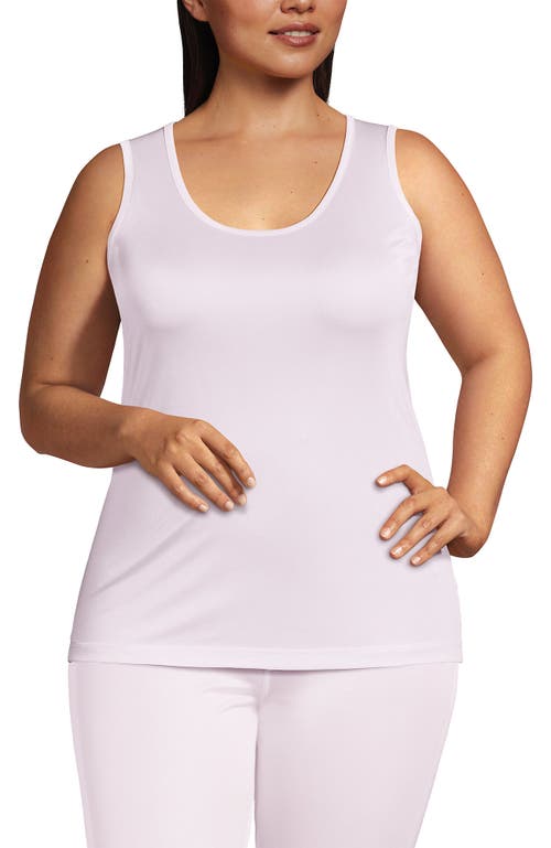 Lands' End Petite Silk Interlock Thermal Long Underwear Base Layer Tank Top In White