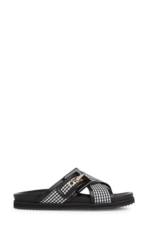 Lk Bennett Rory Slide Sandal In Black/white