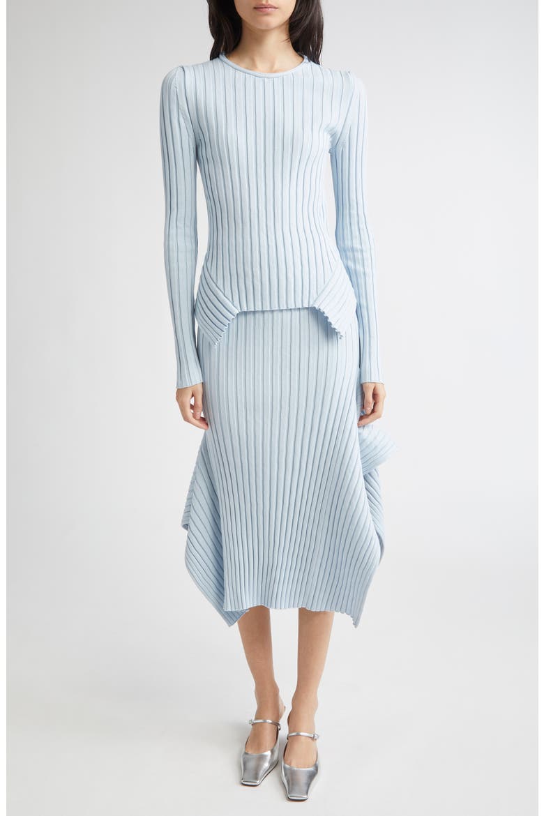 Textured Knit Rib Sweater, Alternate, color, 4210 - LIGHT BLUE