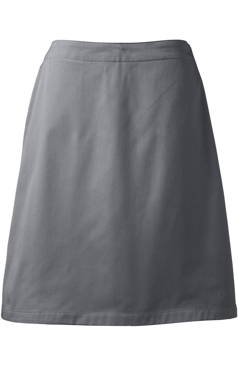Lands
 End School Uniform  Plus Size Blend Chino Skort Top of Knee, Alternate, color, Arctic Gray