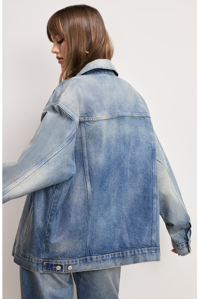 Coated Oversize Denim Jacket, Alternate, color, INDIGO927
