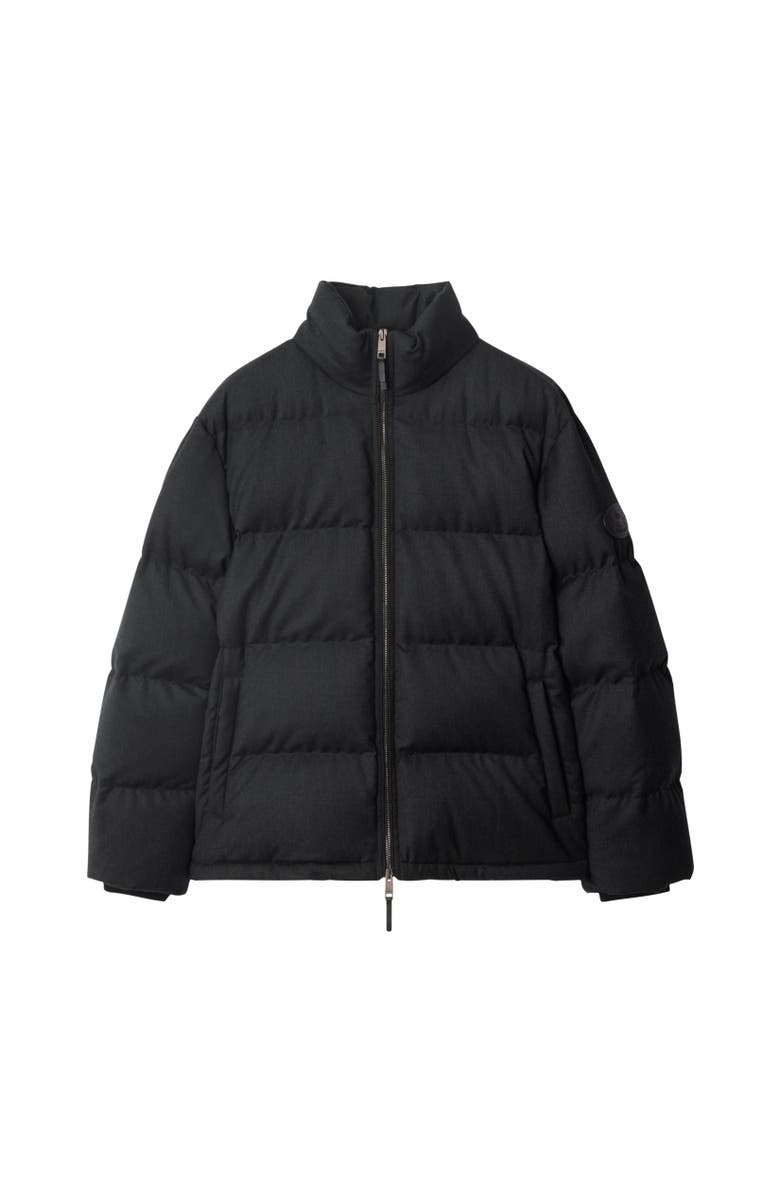 Burberry Wool Snowdon Puffer Jacket, Alternate, color, Charcoal Grey