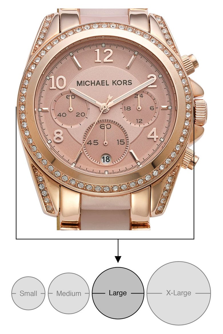 'Blair' Crystal Bezel Two-Tone Bracelet Watch, 39mm, Alternate, color, ROSE GOLD/ BLUSH