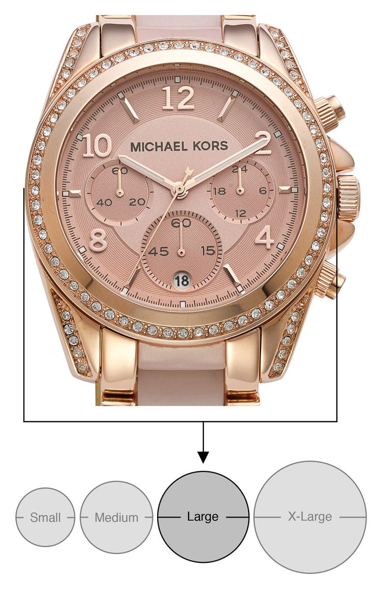 Michael Kors 'Blair' Crystal Bezel Two-Tone Bracelet Watch, 39mm, Alternate, color,