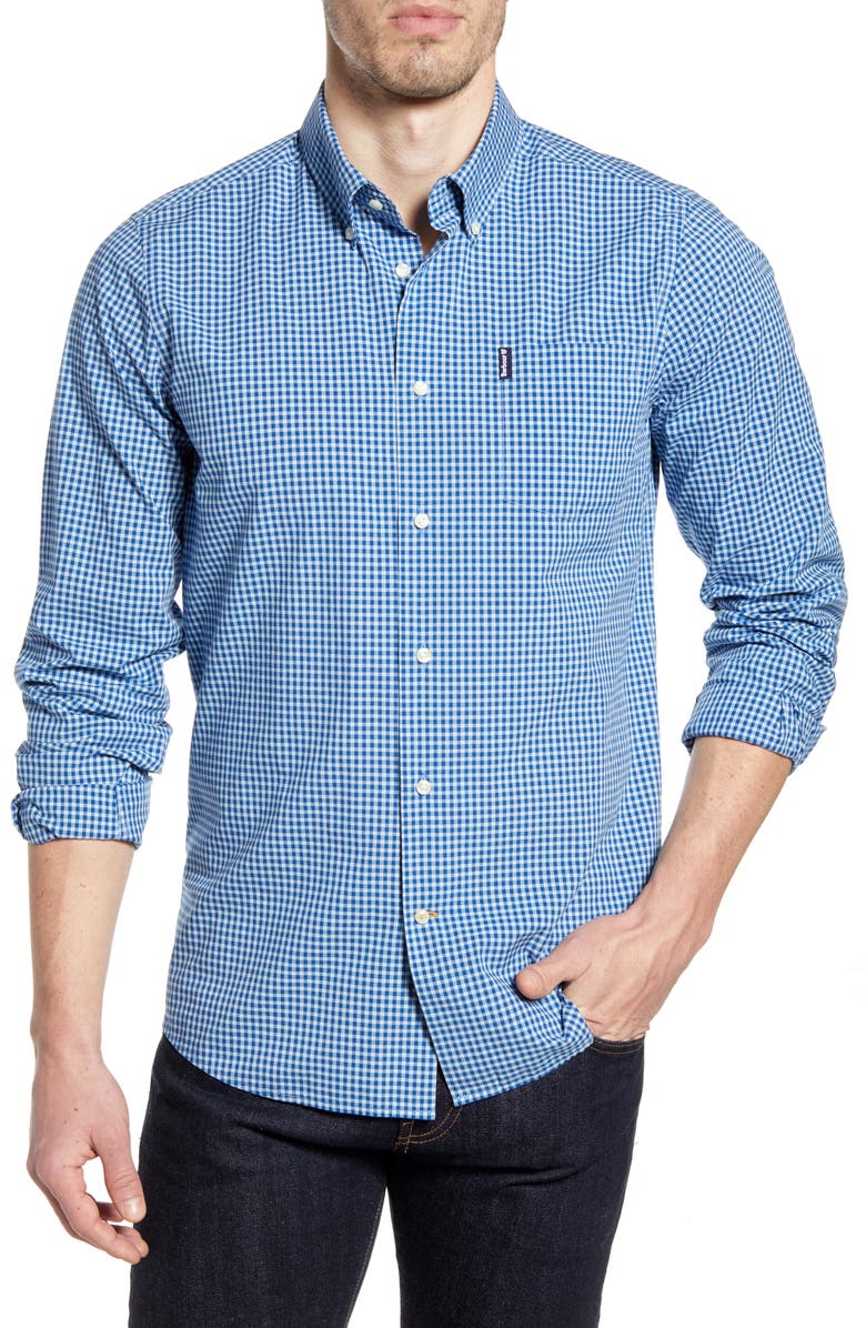 Barbour Gingham 19 Tailored Fit Button-Up Shirt, Main, color,