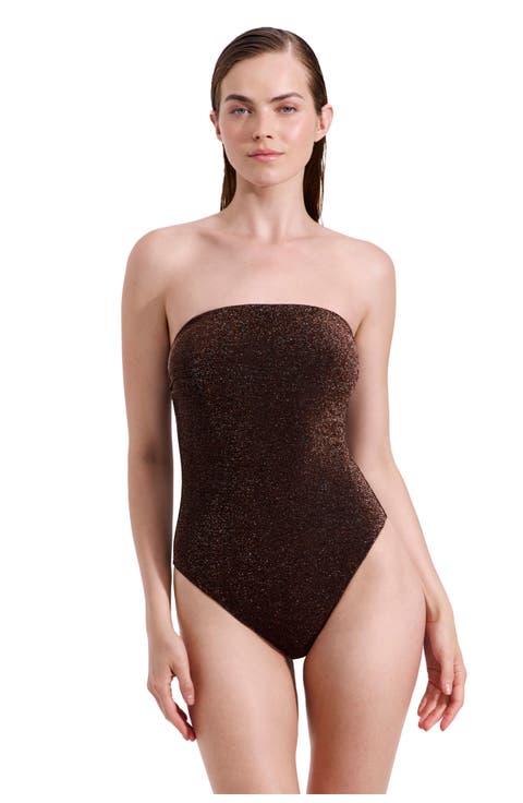 Luna Textured Shimmer Bandeau One Piece