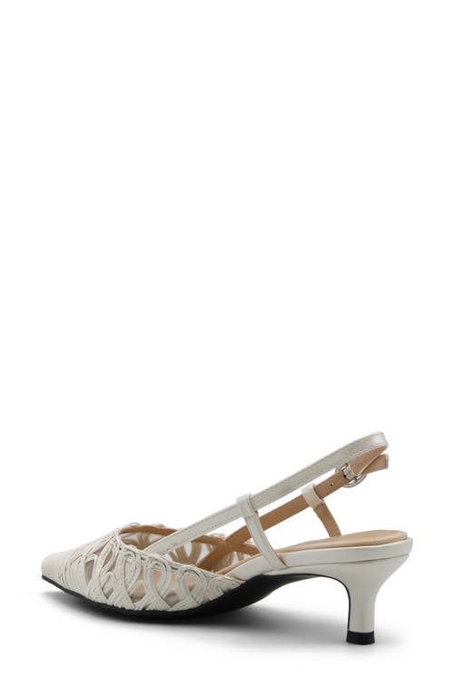 Adrienne Vittadini Sensation Kitten Heel Slingback Pump In White Pearl