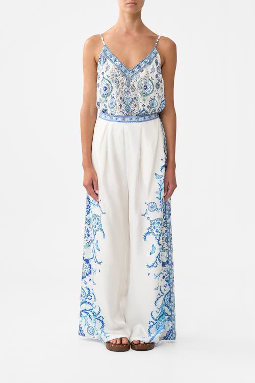Camilla V-neck Bias Cami Isnik Lullaby In Blue