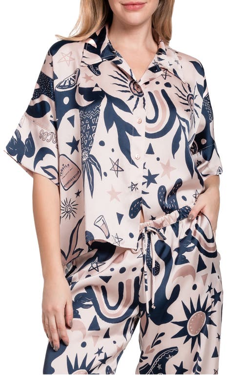 Midnight Bakery Tequila Sun Satin Pajamas In Pink