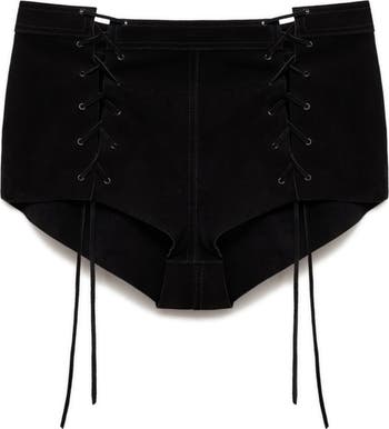 commando Faux Leather Paperbag Shorts SLG453 Black SM (4-6