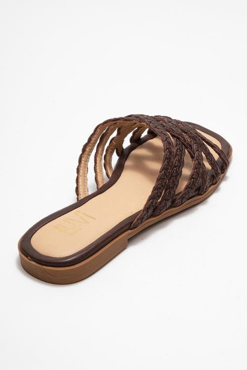 Forever & Always Shoes Alisha Leather Slide Sandal In Multi