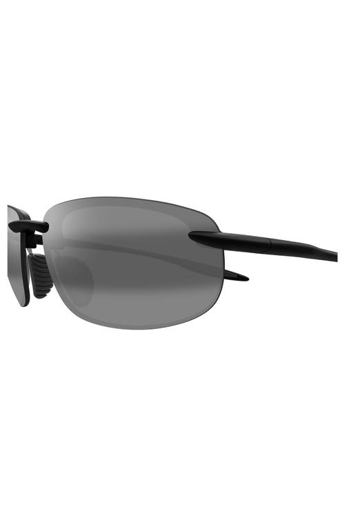 Maui Jim Hookipa 64mm Polarized Rectangle Sunglasses In Black