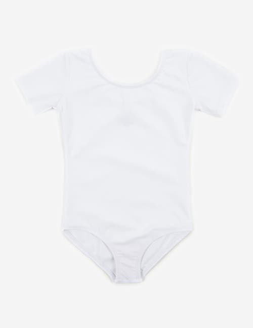 Leveret Girls Short Sleeve Leotard In White
